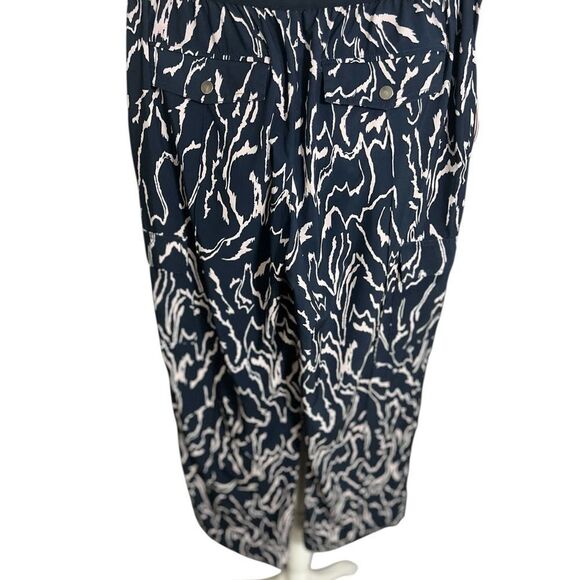 ATHLETA Vienna Cargo Pants Printed in Navy & Orchid Pink Lightweight - Picture 4 of 12